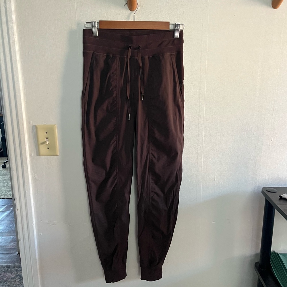 Lululemon Brown Dance Studio Mid Rise Joggers Waist Tie Outdoor Hiking